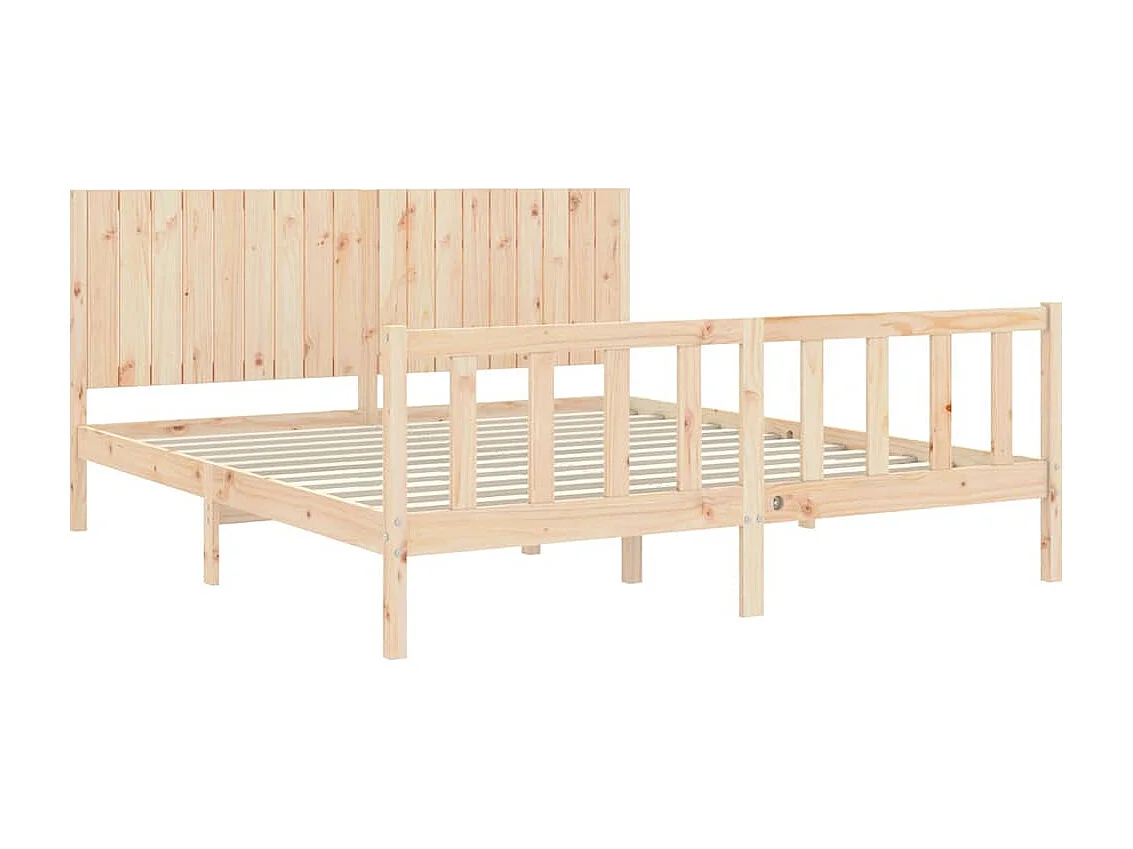 Bedframe met hoofdbord massief hout
