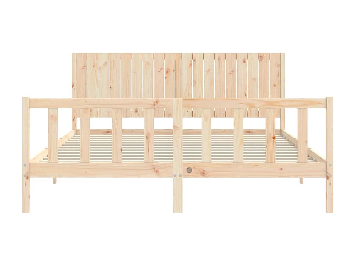 Bedframe met hoofdbord massief hout