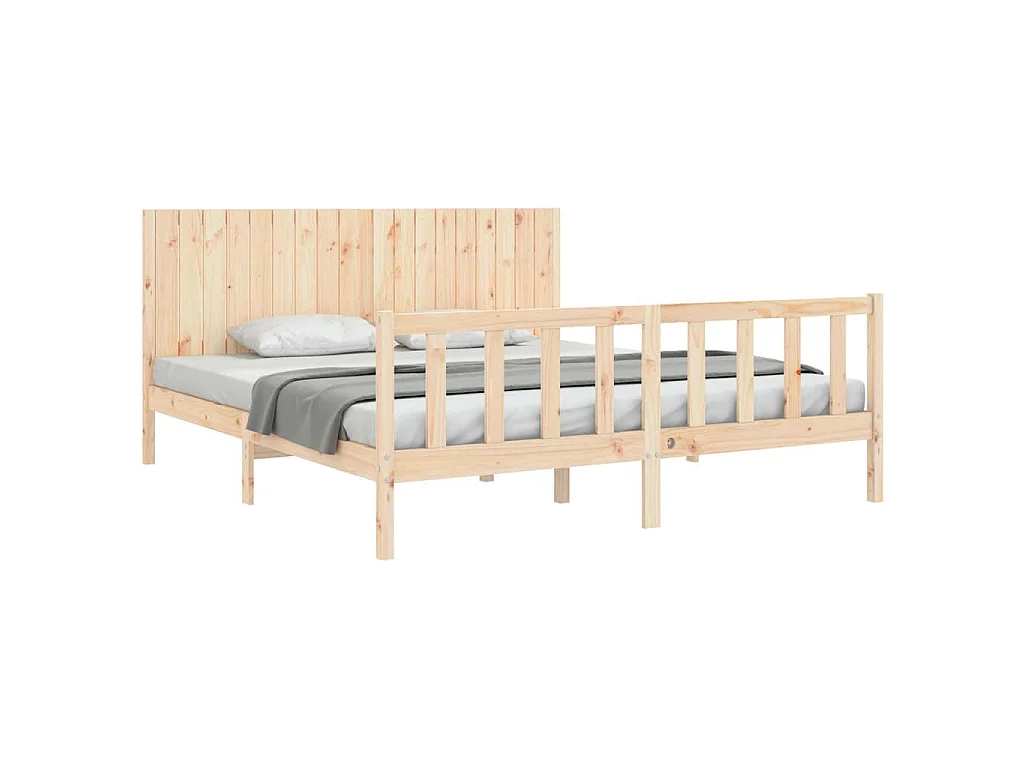 Cadre de lit sans matelas bois massif de pin