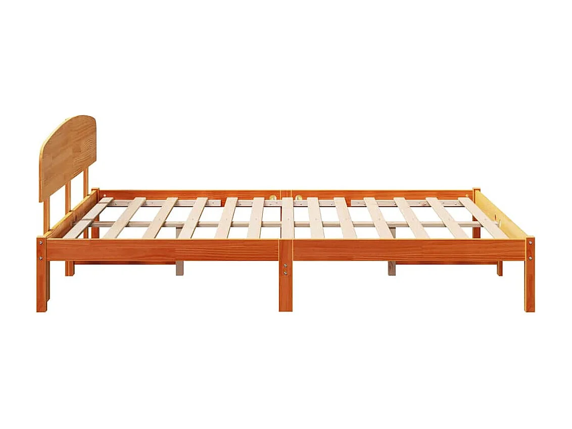 Bettrahmen Wachsbraun 160 x 200 cm Massives Kiefernholz