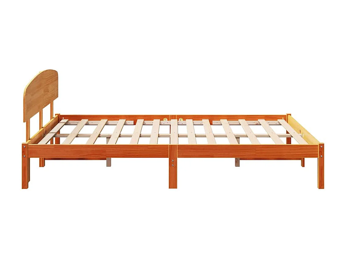 Bettrahmen Wachsbraun 160 x 200 cm Massives Kiefernholz