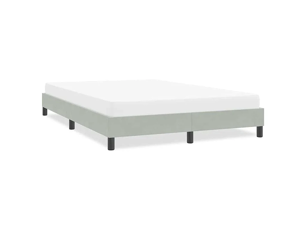 Cadre de lit sans matelas gris clair 140x220 cm velours