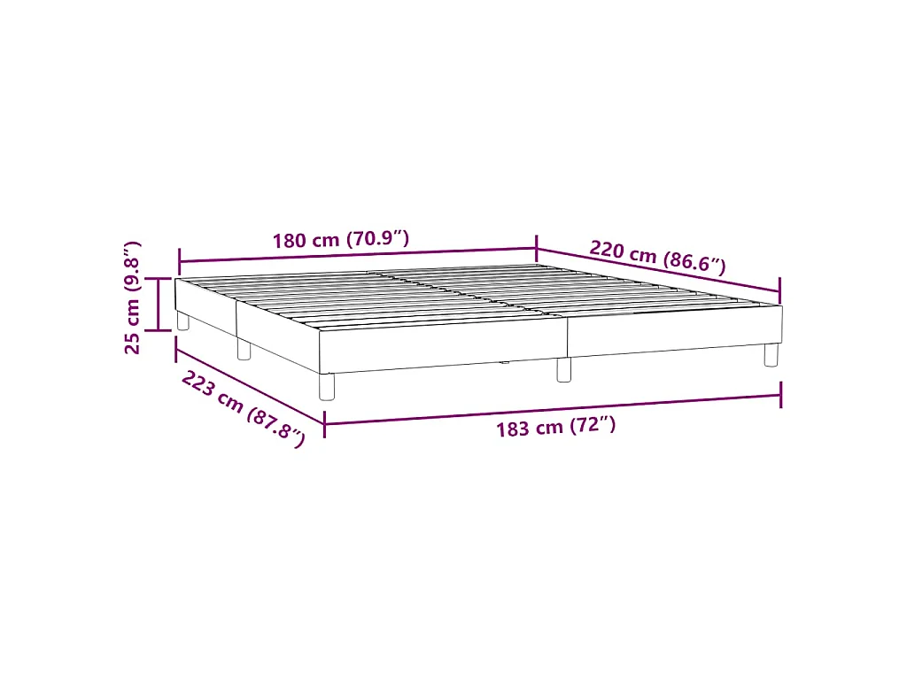 Bettgestell ohne Matratze Schwarz 180x220 cm Samt