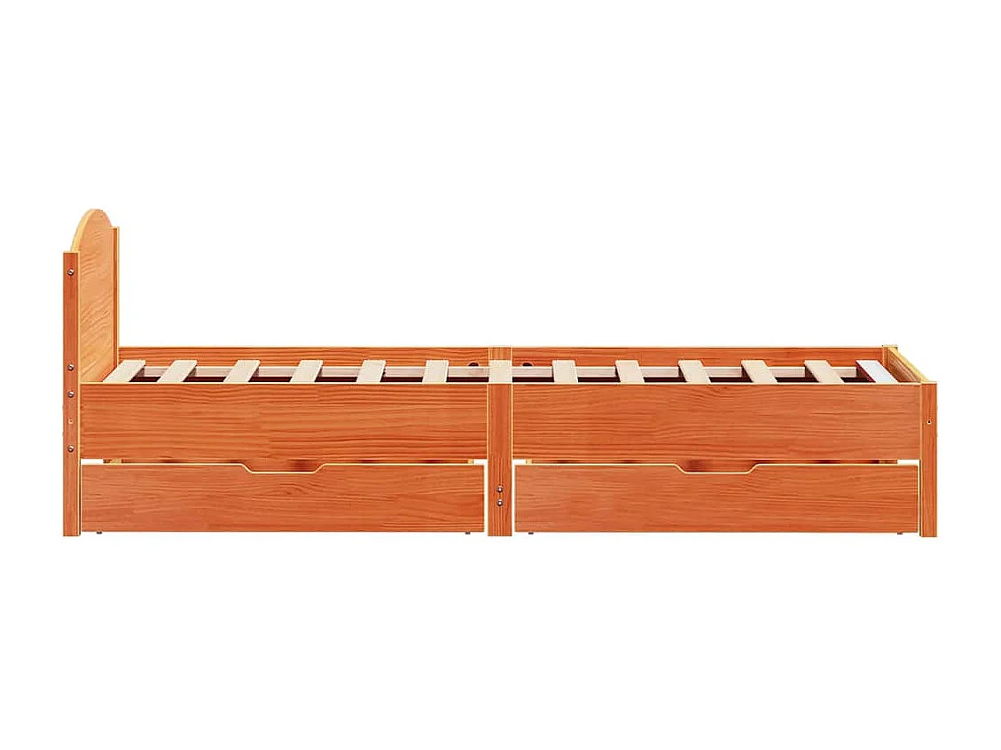 Massivholzbett ohne Matratze Wachsbraun 90x200 Kiefernholz