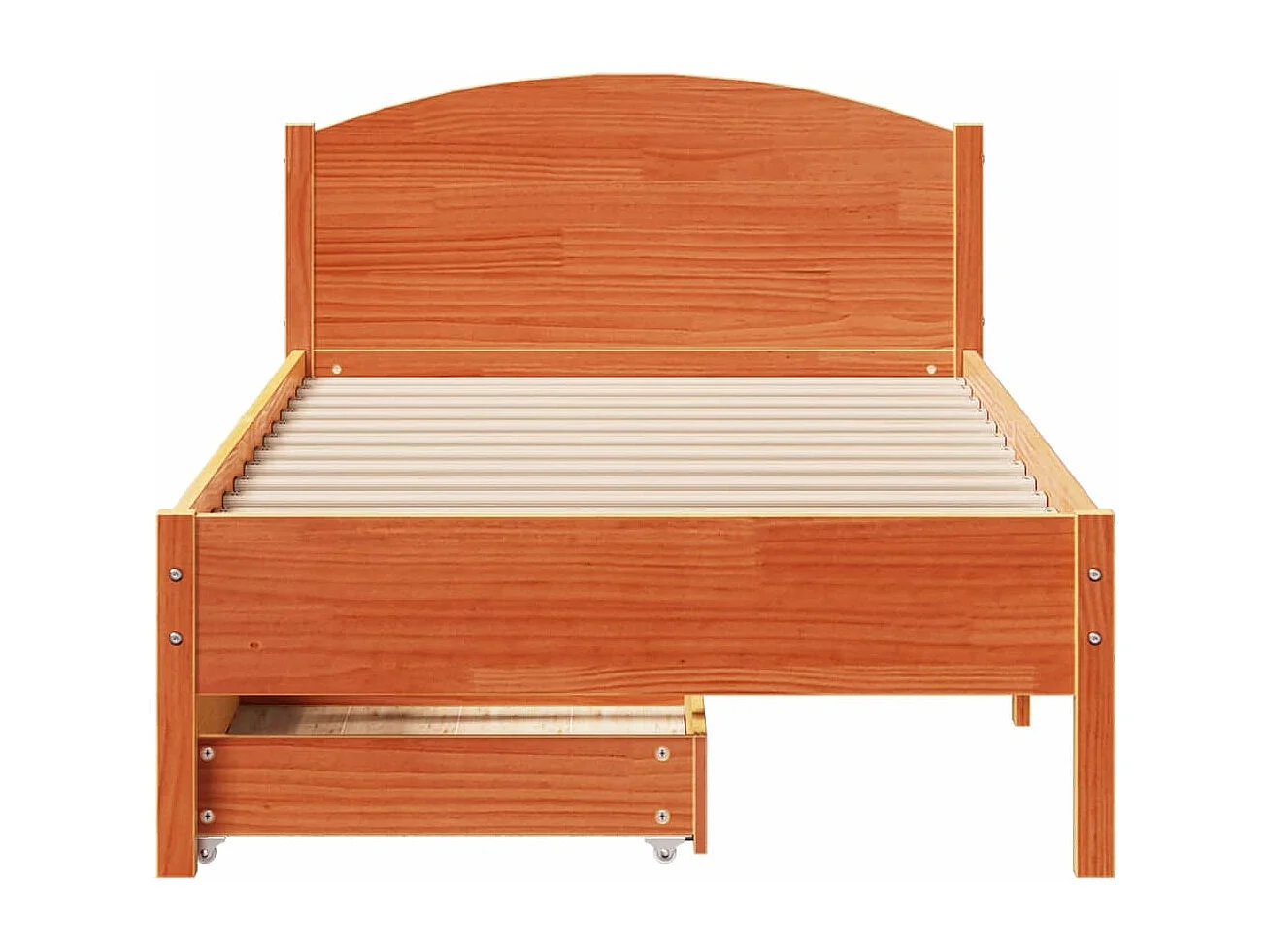 Estructura de cama sin colchón madera de pino marrón 90x200 cm