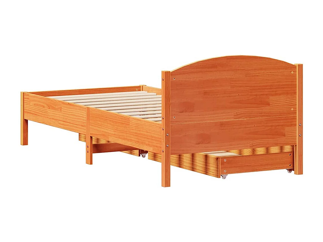 Estructura de cama sin colchón madera de pino marrón 90x200 cm