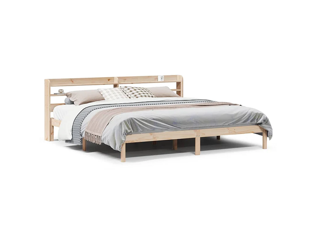 Cadre de lit sans matelas 180x200 cm bois massif de pin