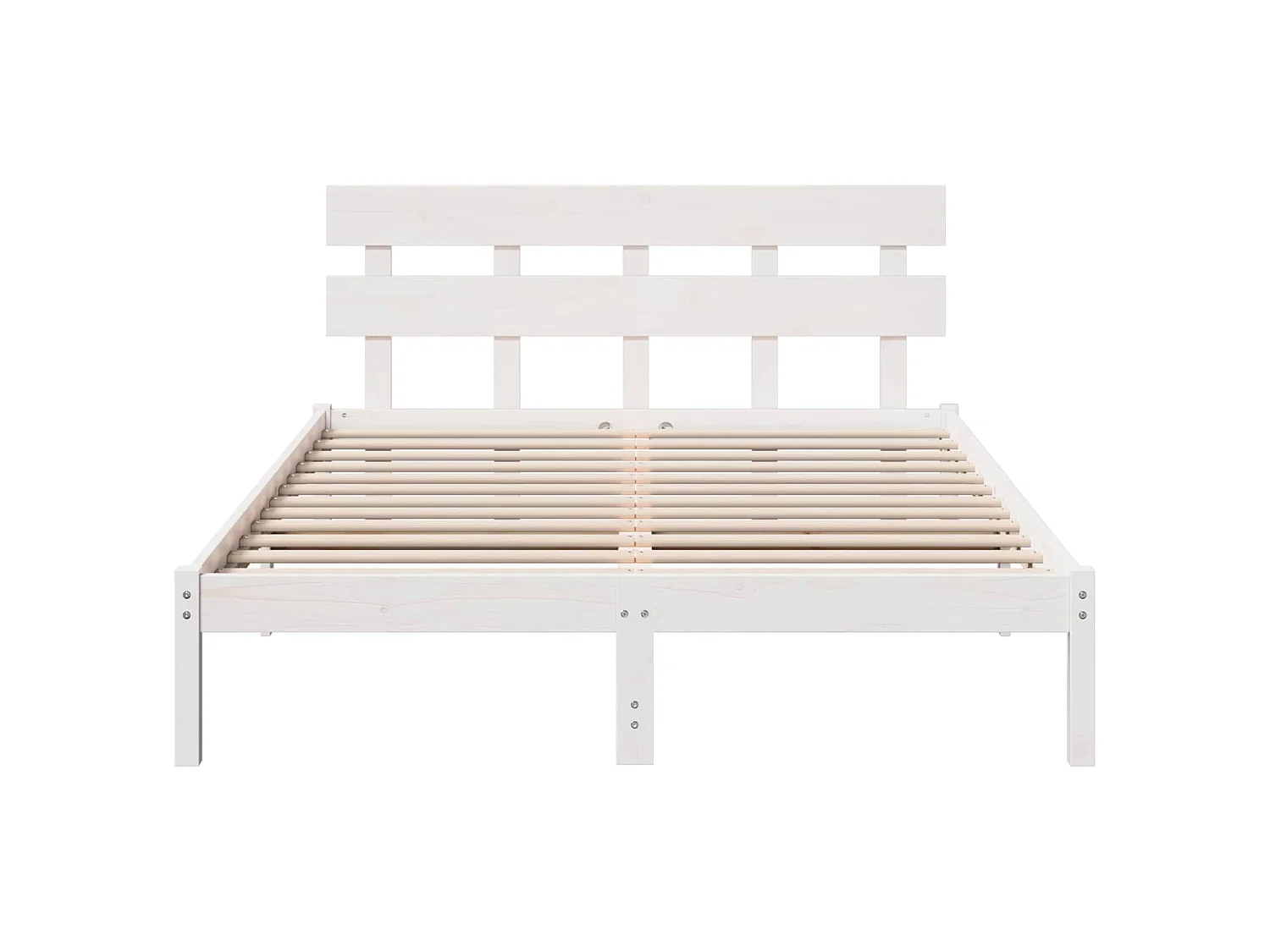 Bettgestell mit Kopfteil Weiß 160 x 200 cm Massivholz Kiefer