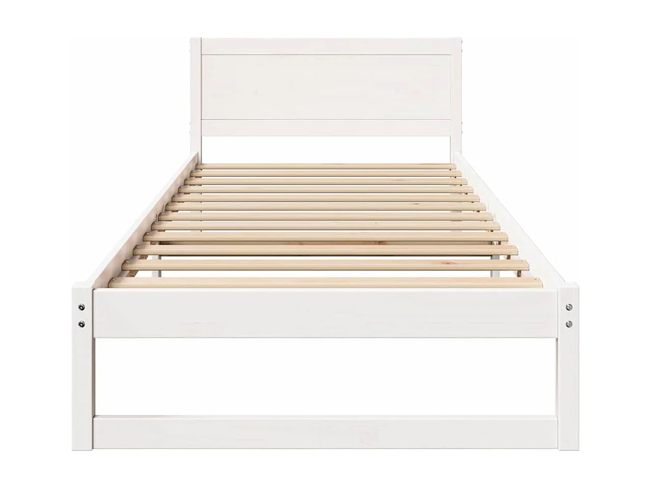 Cadre de lit avec tête de lit Blanc 90 x 190 cm Pin massif