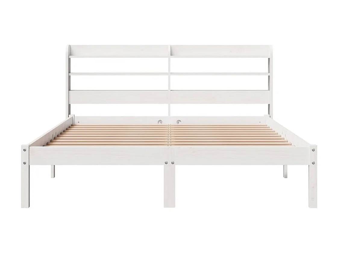 Cadre de lit sans matelas blanc 150x200 cm bois de pin massif