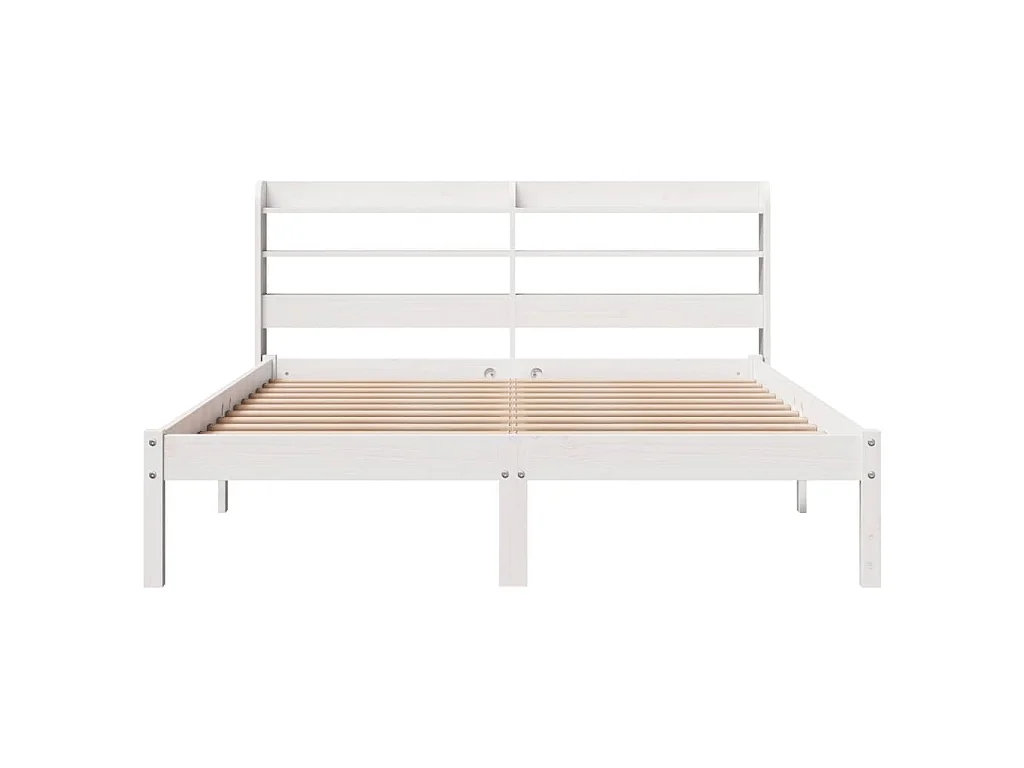 Cadre de lit sans matelas blanc 150x200 cm bois de pin massif
