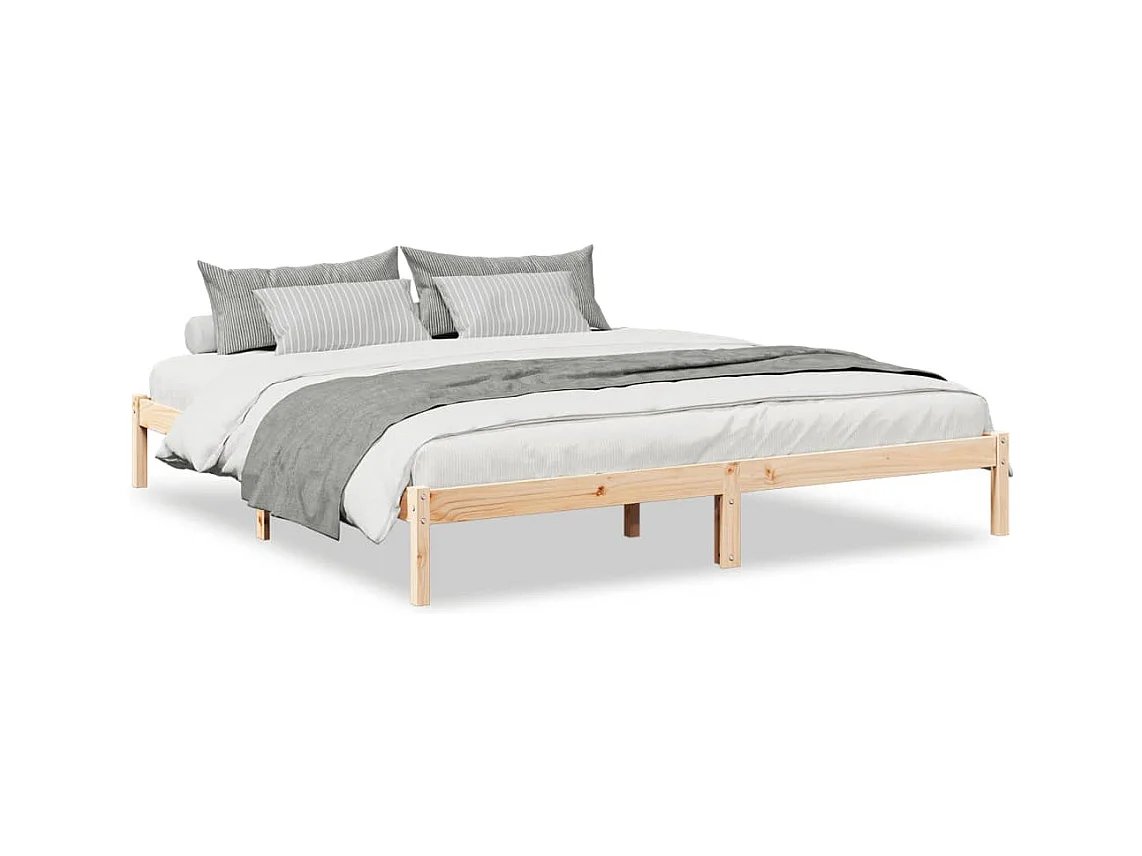 Letto Extra Lungo senza Materasso 200x210 cm in Legno di Pino