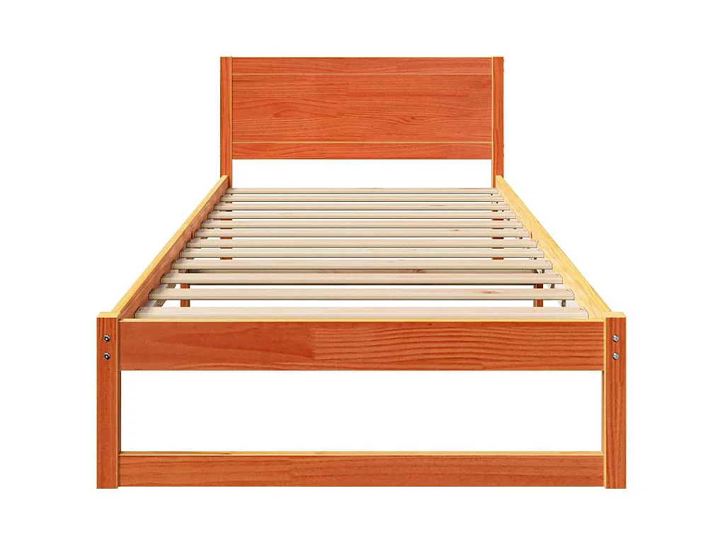 Estrutura da Cama com cabeceira Marrom Cera 90 x 200 cm