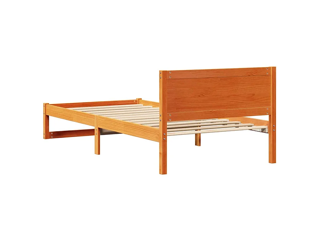 Estrutura da Cama com cabeceira Marrom Cera 90 x 200 cm