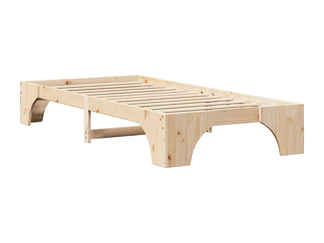 Bettrahmen Natur 90 x 190 cm Massives Kiefernholz