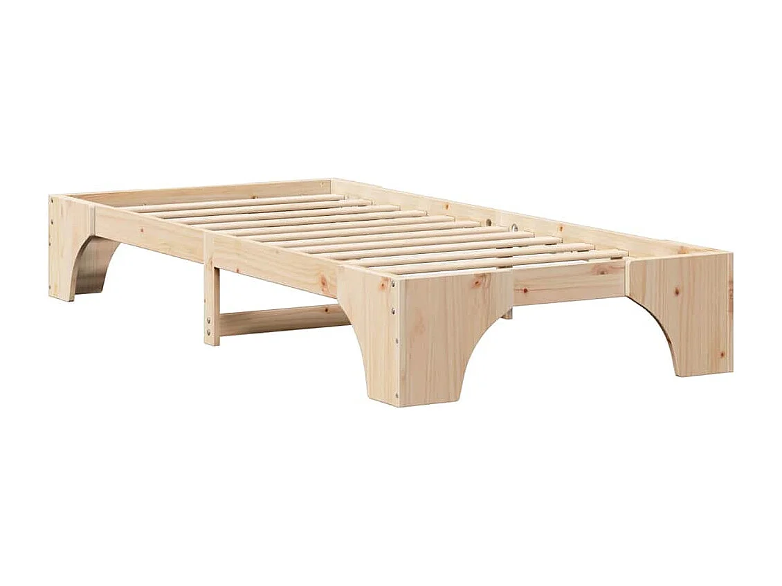 Cadre de lit Naturel 90 x 190 cm Pin massif