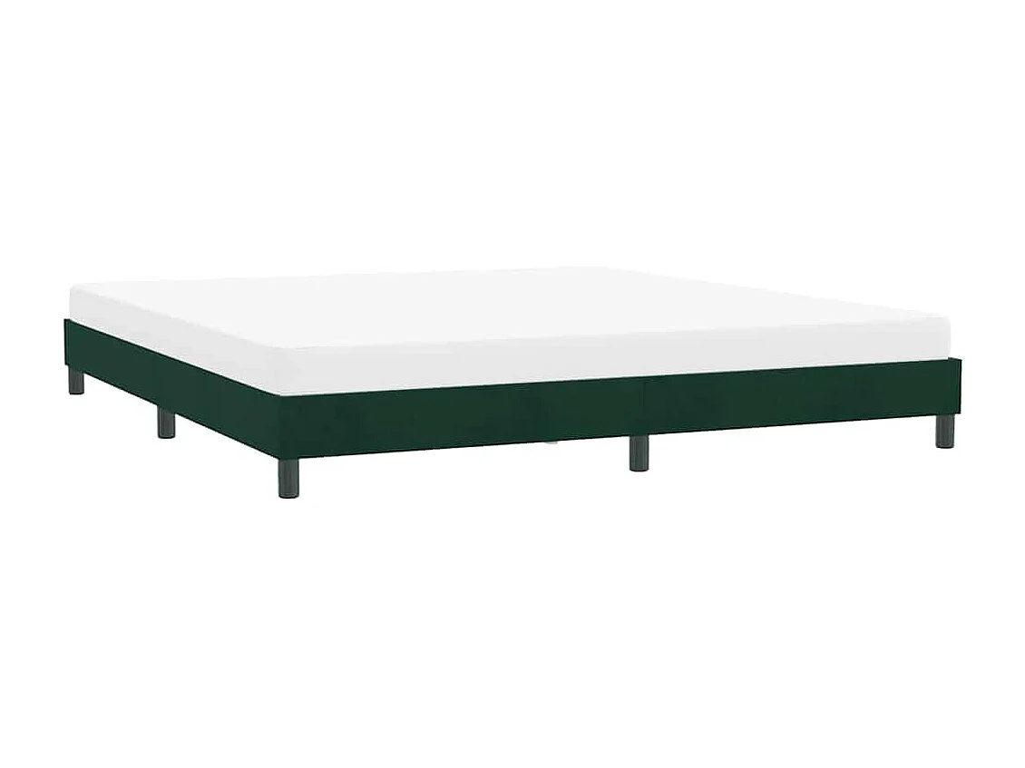 Cadre de lit sans matelas vert foncé 180x220 cm velours