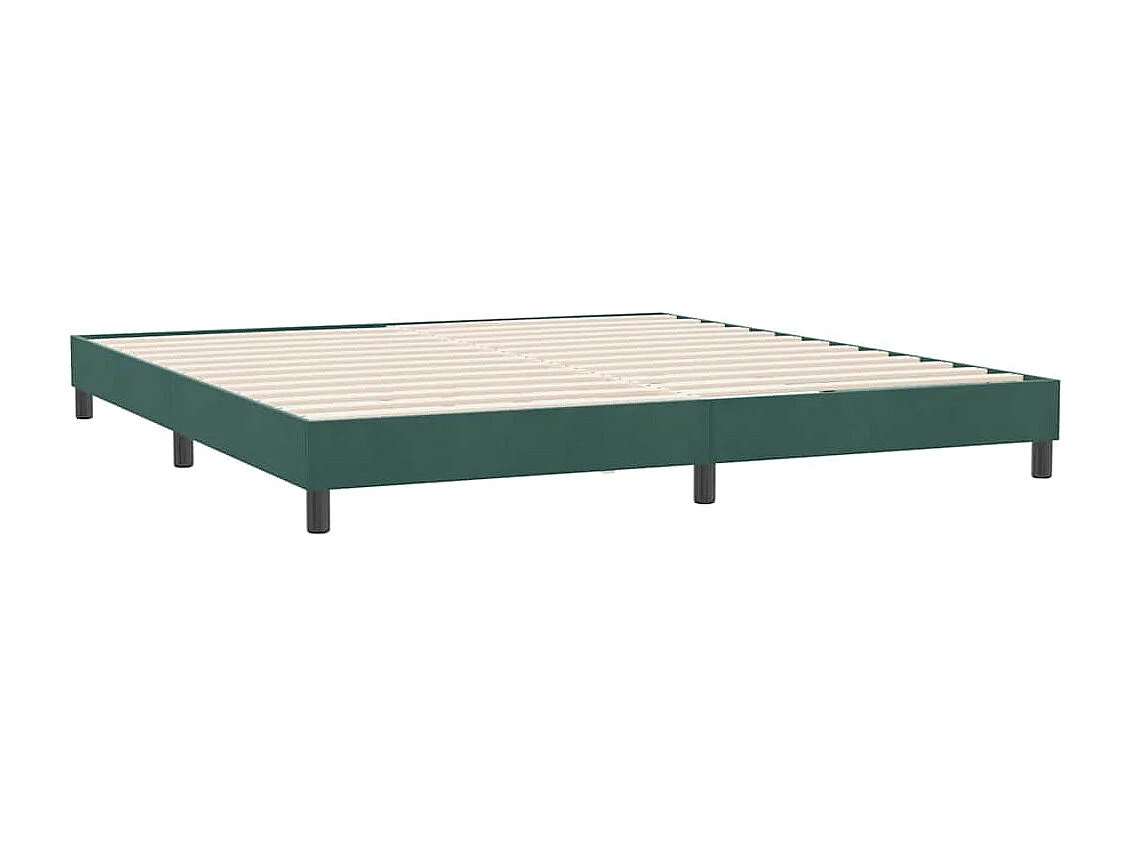 Cadre de lit sans matelas vert foncé 180x220 cm velours