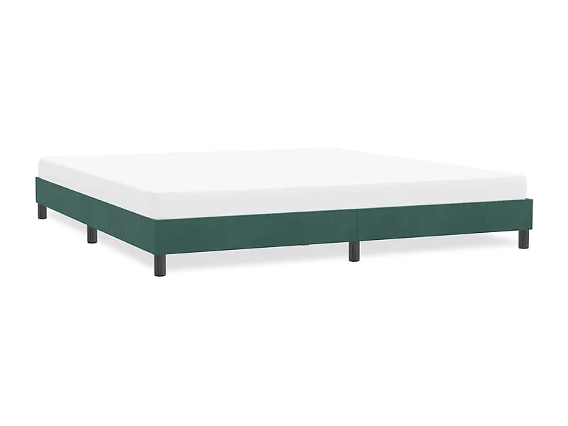 Cadre de lit sans matelas vert foncé 180x220 cm velours