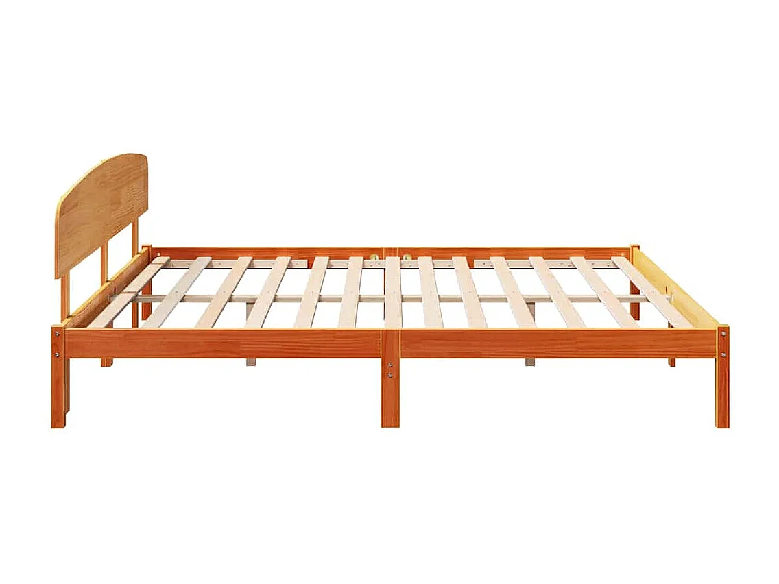 Estructura de cama con cabecera Marrón cera 180 x 200 cm