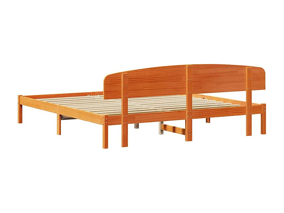 Estructura de cama con cabecera Marrón cera 180 x 200 cm