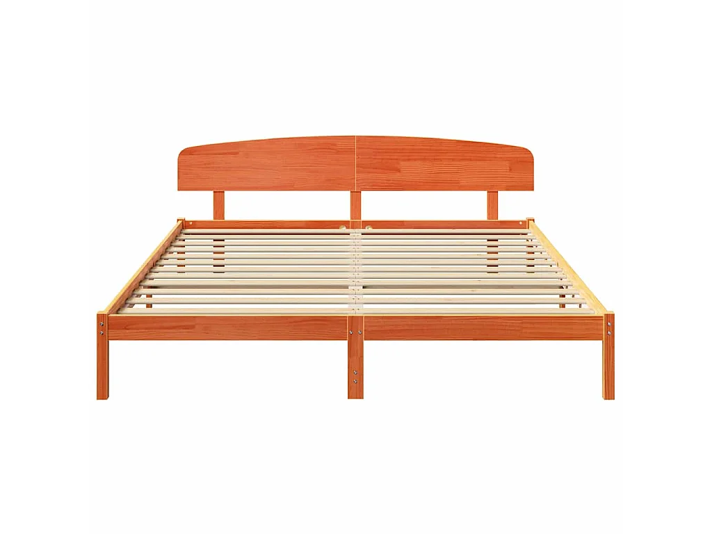 Estructura de cama con cabecera Marrón cera 180 x 200 cm