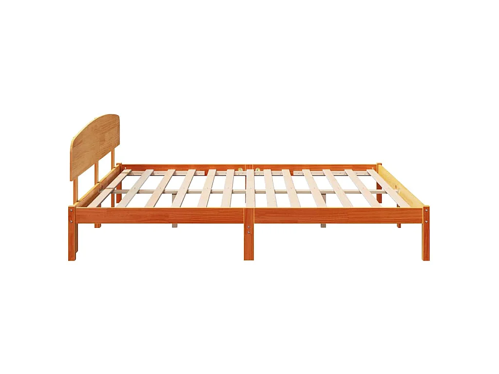 Estructura de cama con cabecera Marrón cera 180 x 200 cm