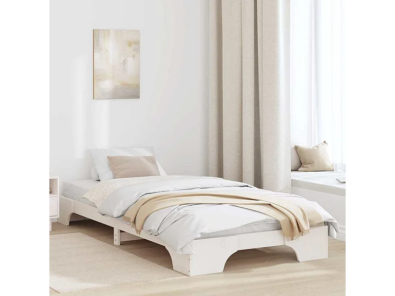 Cadre de lit Blanc 90 x 200 cm Pin massif