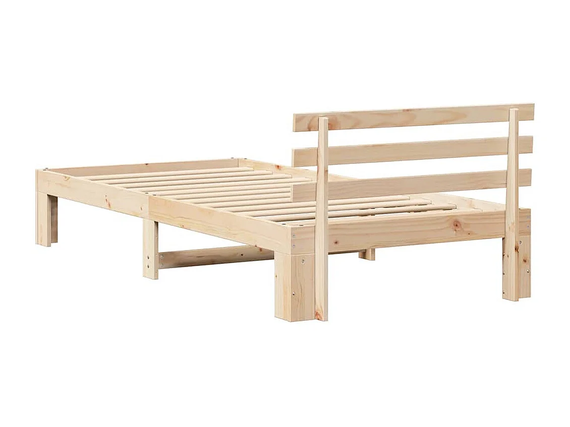 Estructura de cama Natural 75 x 190 cm Madera de pino macizo