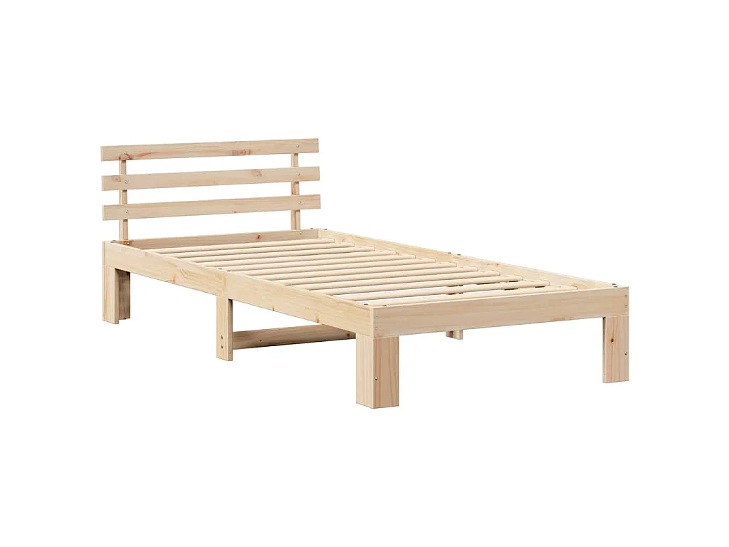 Estrutura da Cama com cabeceira Natural 75 x 190 cm