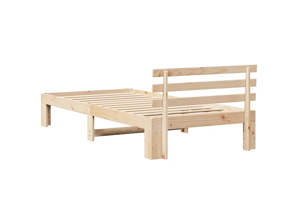 Estrutura da Cama com cabeceira Natural 75 x 190 cm