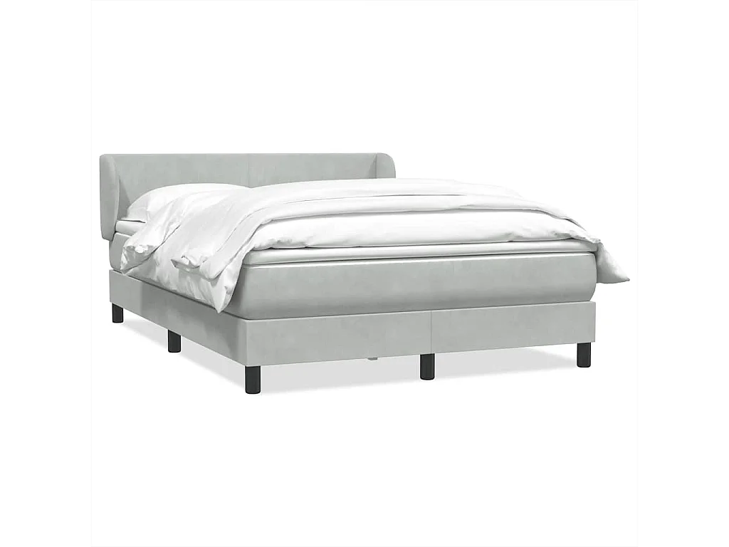 Boxspring met matras fluweel lichtgrijs 140x210 cm