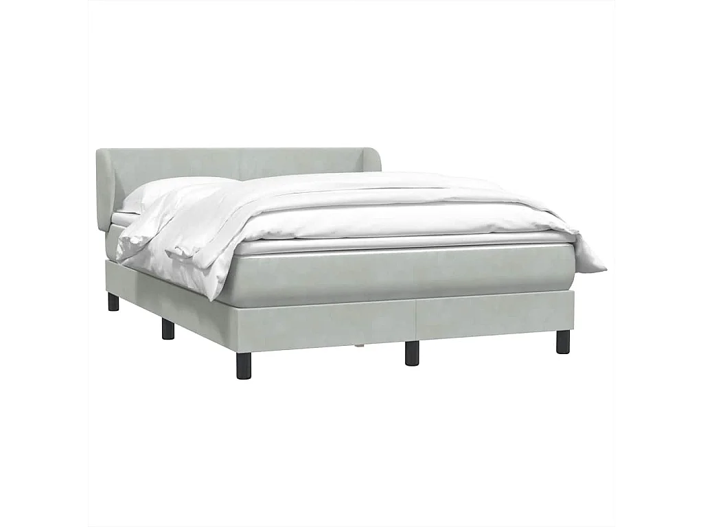 Boxspring met matras fluweel lichtgrijs 140x210 cm