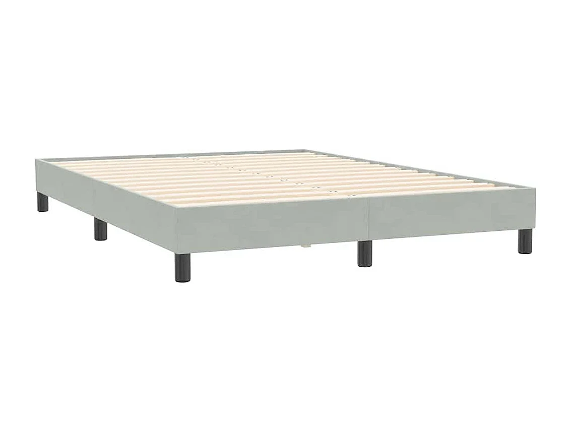 Boxspring met matras fluweel lichtgrijs 140x210 cm