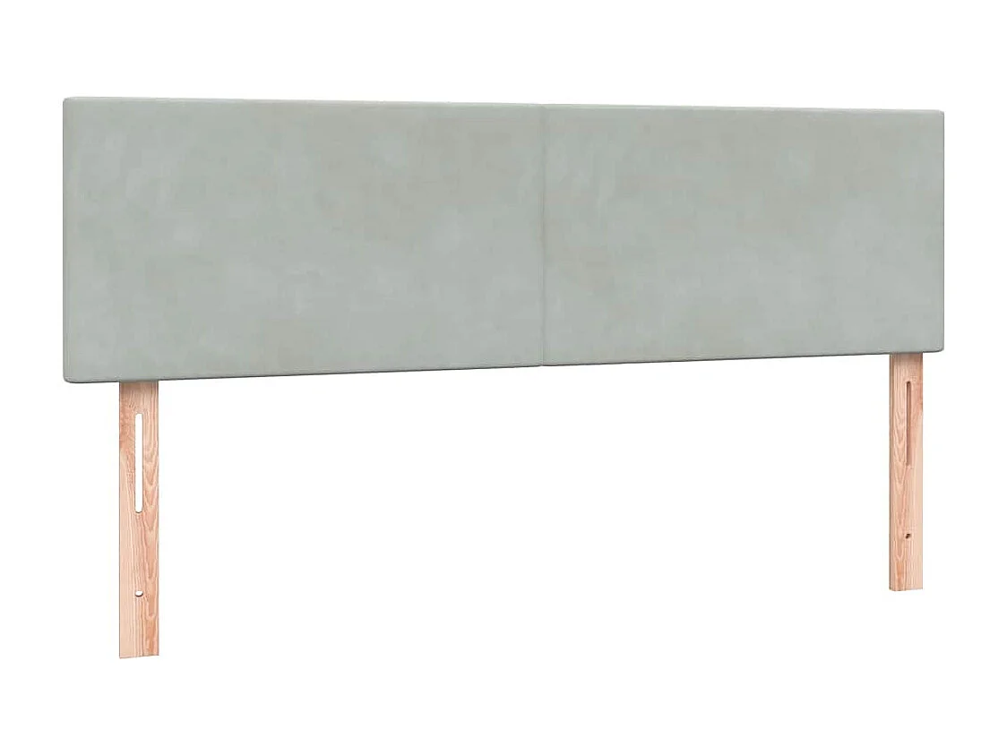 Boxspring met matras fluweel lichtgrijs 140x210 cm