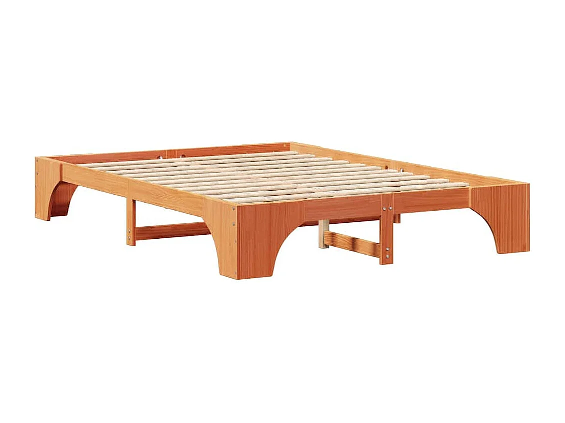 Bettrahmen Wachsbraun 160 x 200 cm Massives Kiefernholz