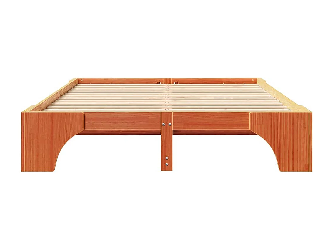 Bettrahmen Wachsbraun 160 x 200 cm Massives Kiefernholz