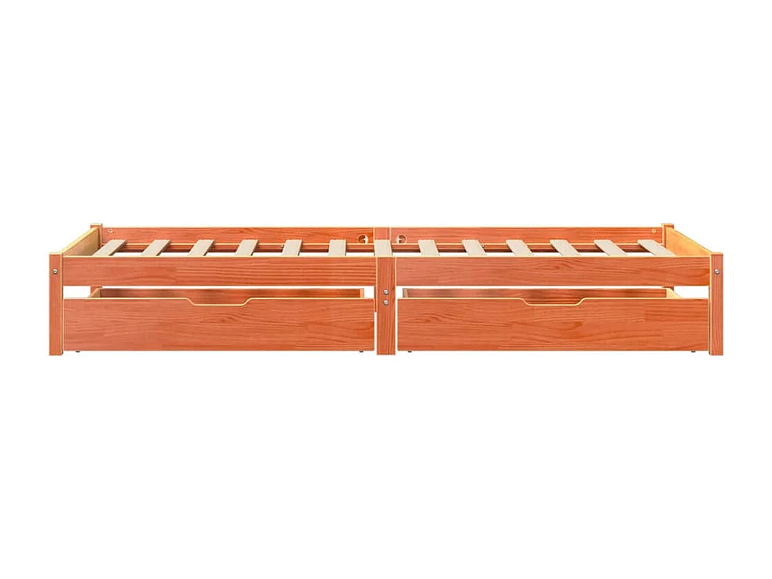 Cadre de lit sans matelas cire marron 100x200cm bois pin massif