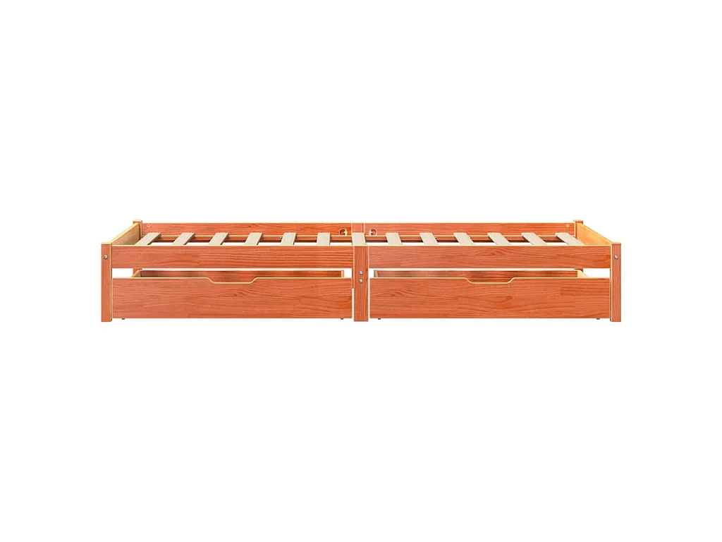 Bedframe zonder matras massief grenenhout wasbruin 100x200 cm
