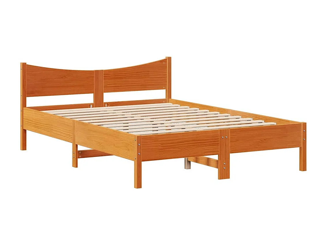 Cadre de lit avec tiroirs cire marron 140x200cm bois pin massif