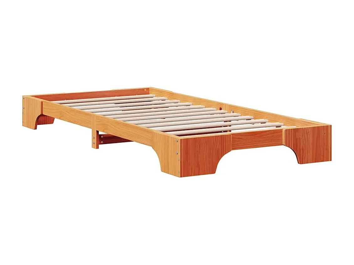 Struttura del letto Marrone cerato 90 x 200 cm Pino massello
