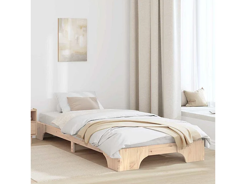 Cadre de lit Naturel 90 x 190 cm Pin massif