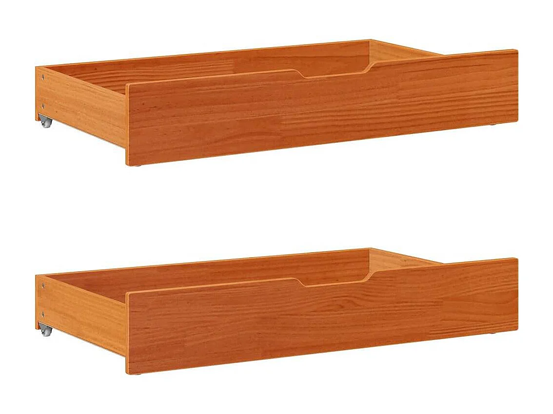 Estrutura cama c/ gavetas 135x190 cm pinho maciço castanho-mel