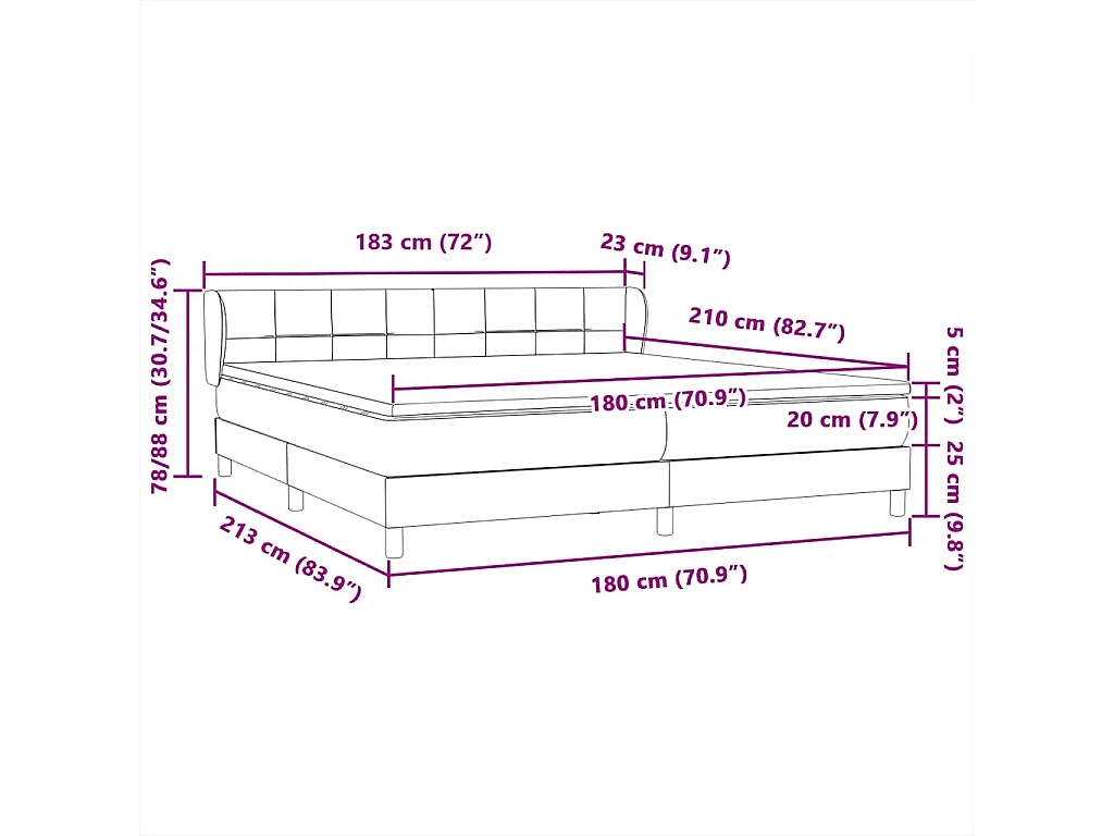 Boxspring met matrassen fluweel donkergroen 180x210 cm