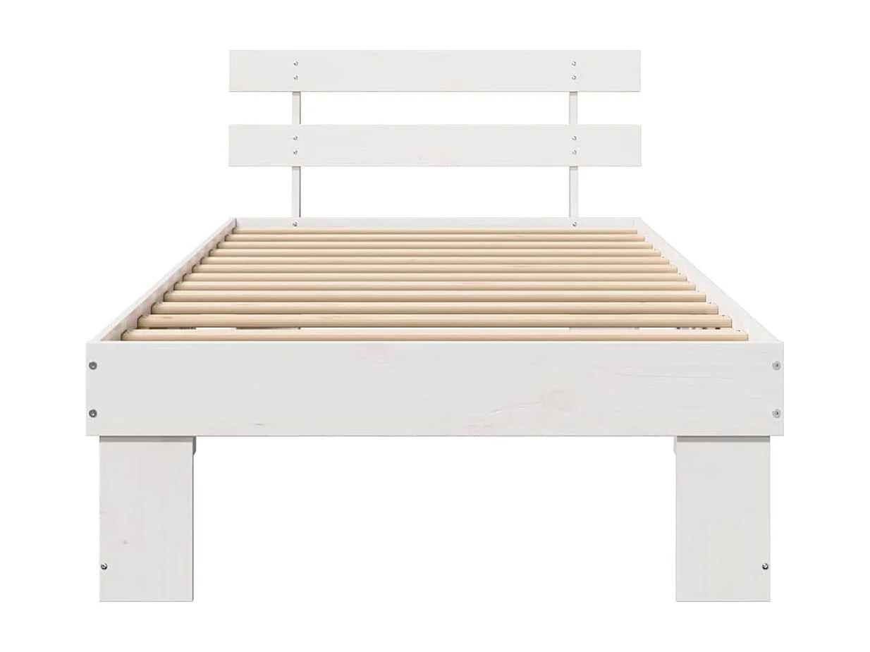 Struttura del letto Bianco 90 x 200 cm Pino massello