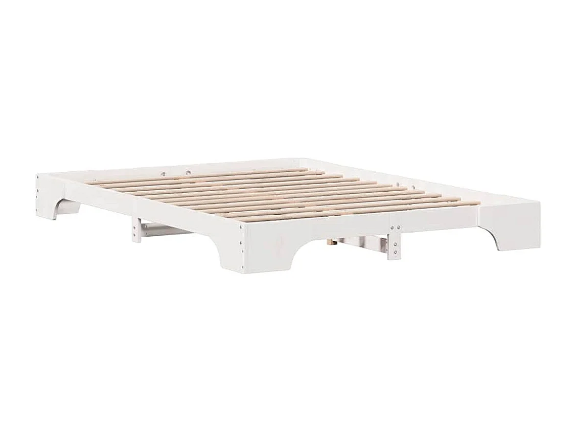 Cadre de lit Blanc 140 x 200 cm Pin massif