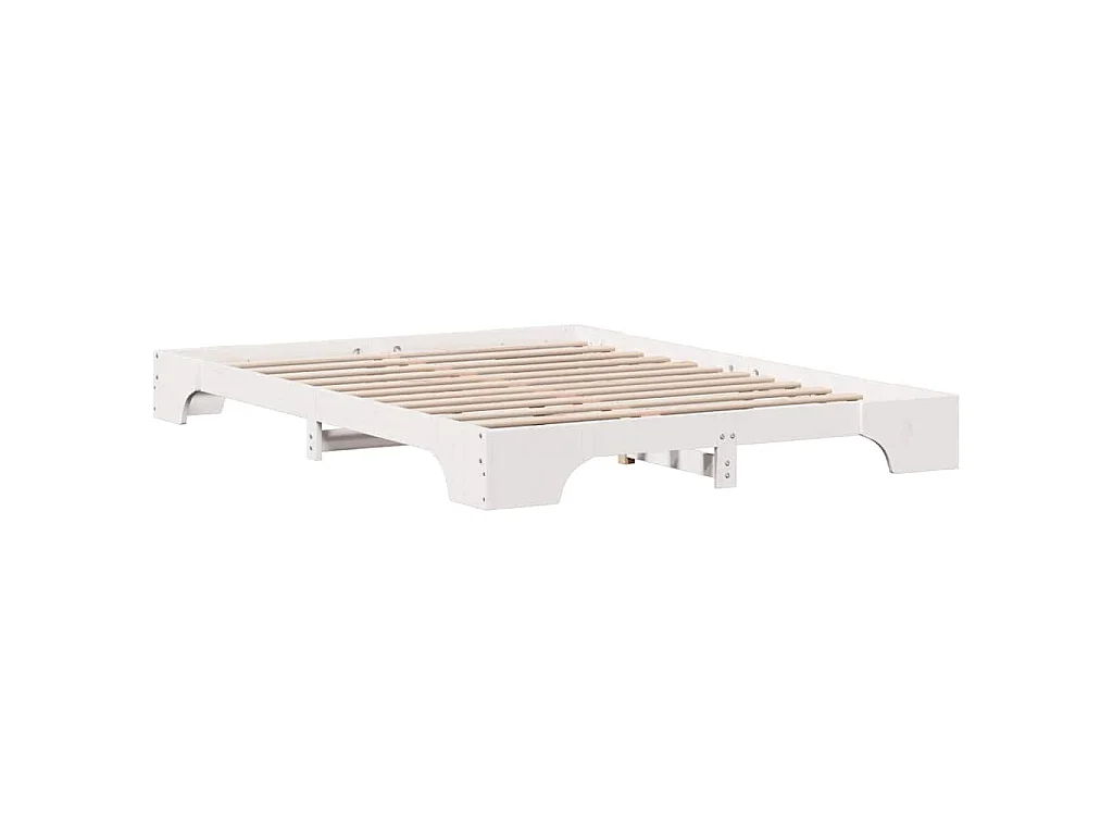 Cadre de lit Blanc 140 x 200 cm Pin massif