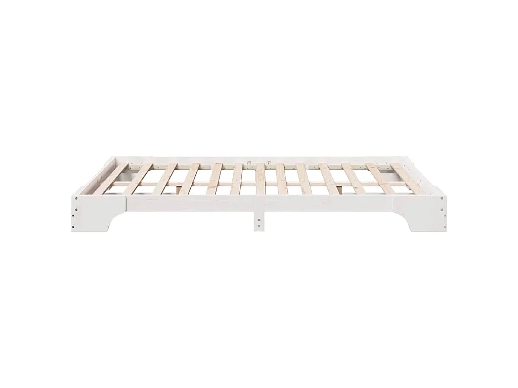 Cadre de lit Blanc 140 x 200 cm Pin massif