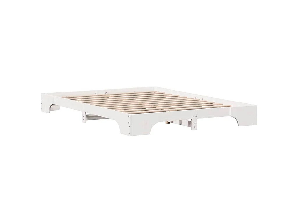 Cadre de lit Blanc 140 x 200 cm Pin massif