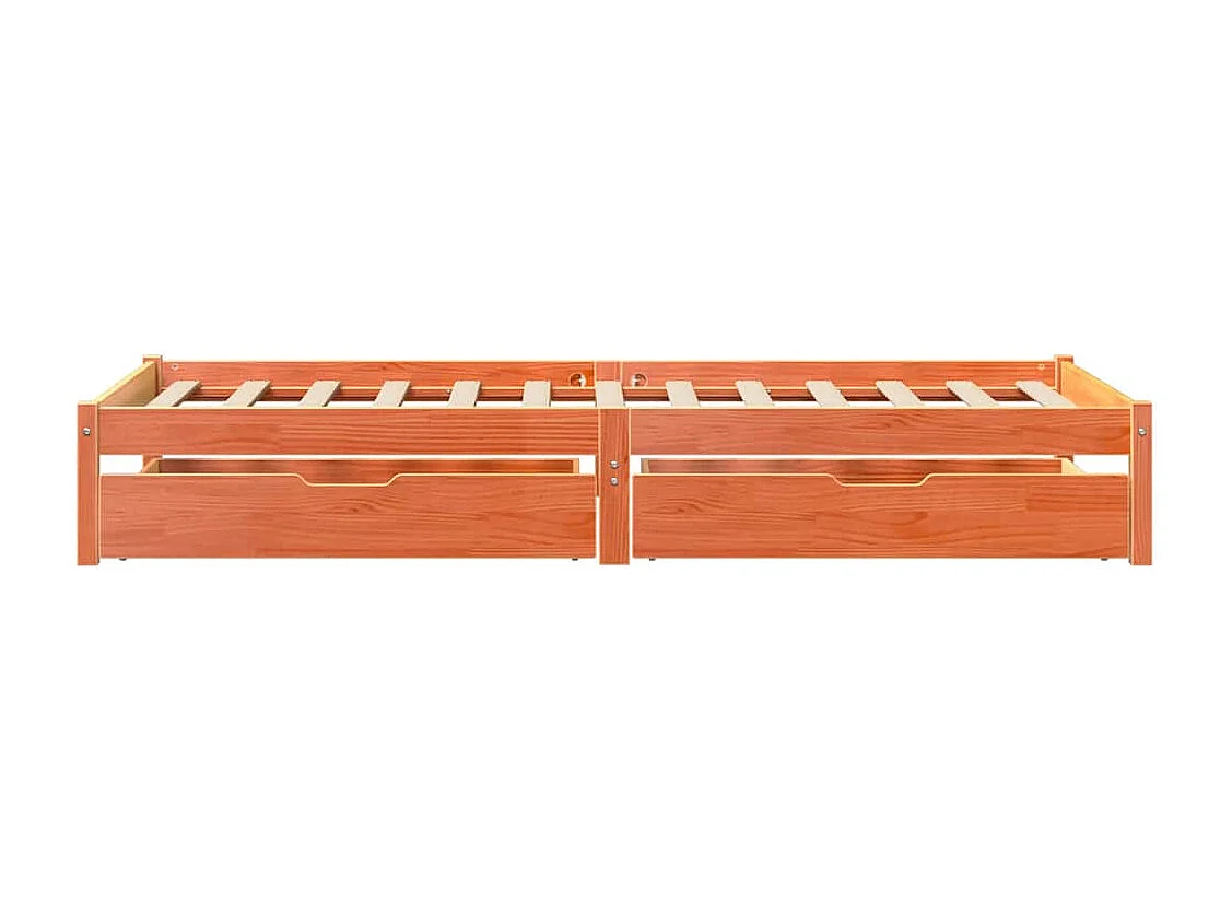 Bedframe zonder matras massief grenenhout wasbruin 90x200 cm
